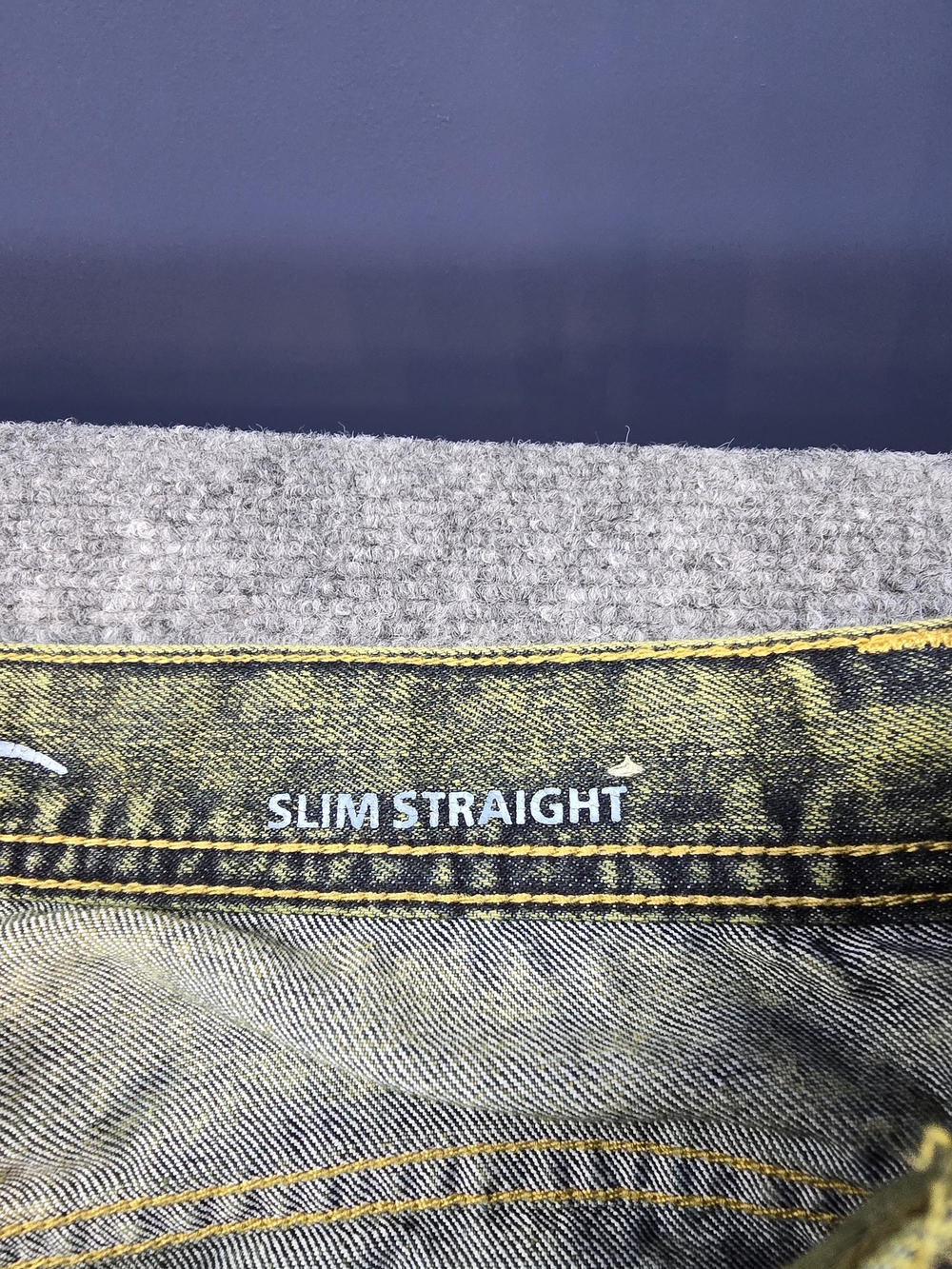 Black Smith Jeans Mens 40x32 Yellow Acid Wash Slim Straight Denim Jeans Vintage - Picture 3 of 7